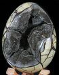 Septarian Dragon Egg Geode - Black Crystals #48006-1